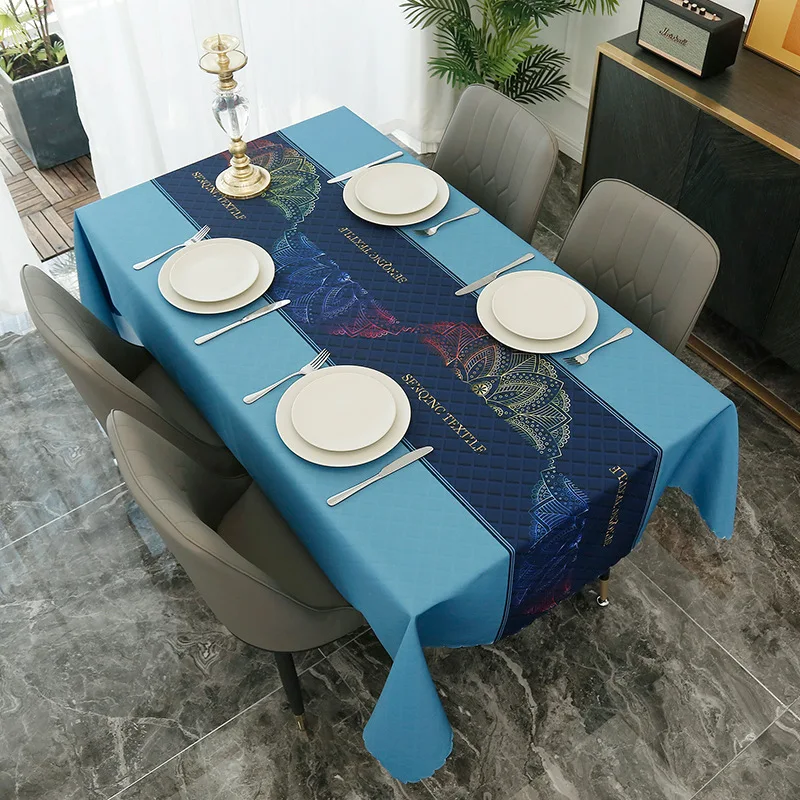 nappe design bleu et or