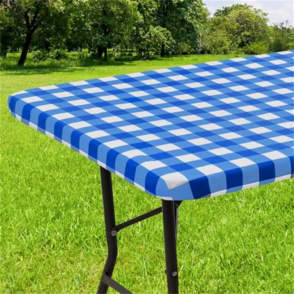 nappe à carreaux bleu et blanc