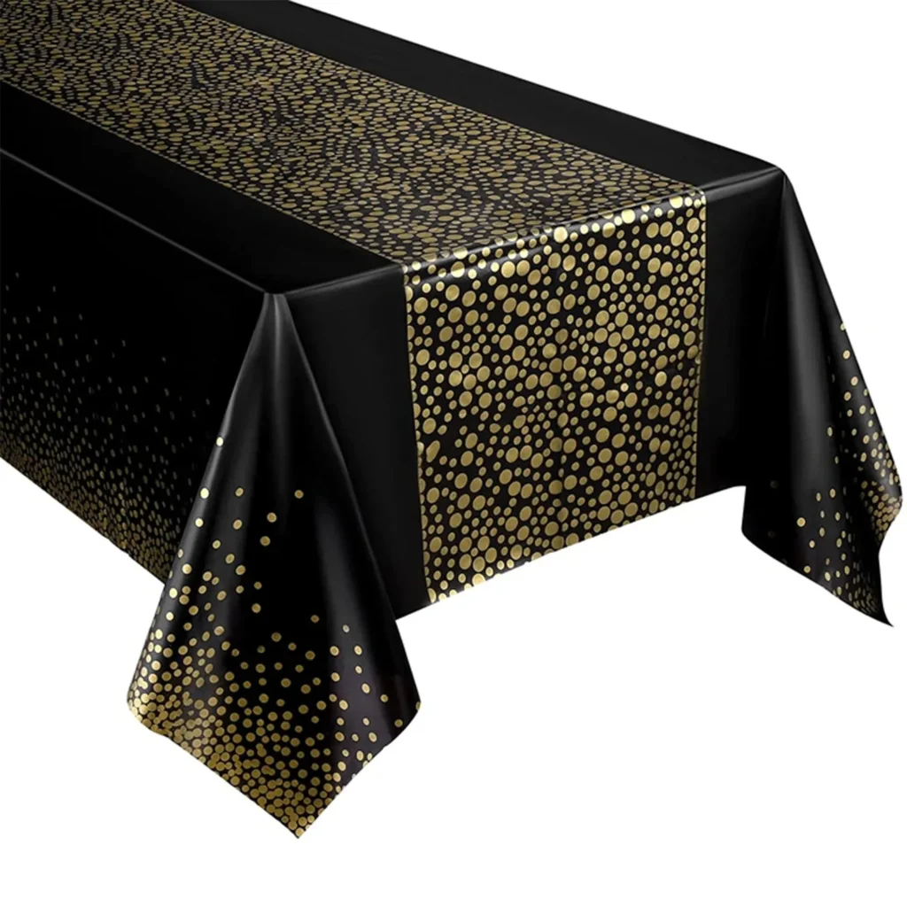 nappe à pois dorés élégante