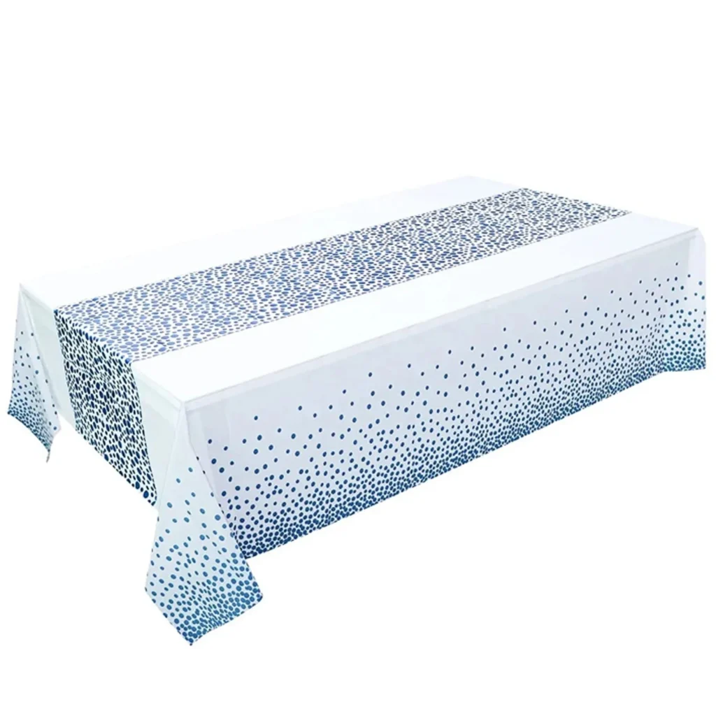 nappe motif pois bleus